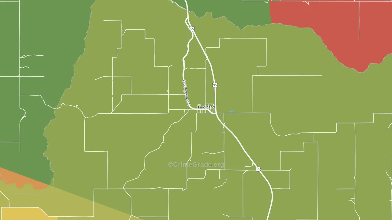 Ferdinand, ID Map of Vehicle Theft Rates