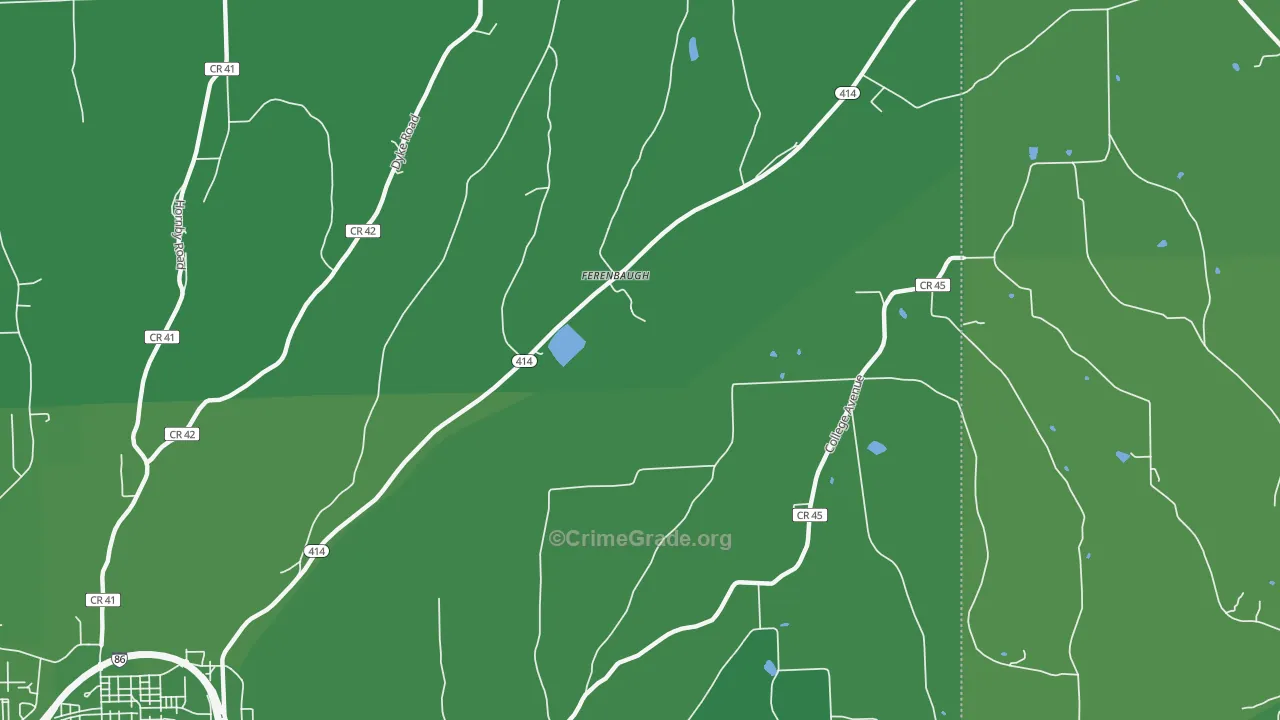 Ferenbaugh, NY Map of Vehicle Theft Rates