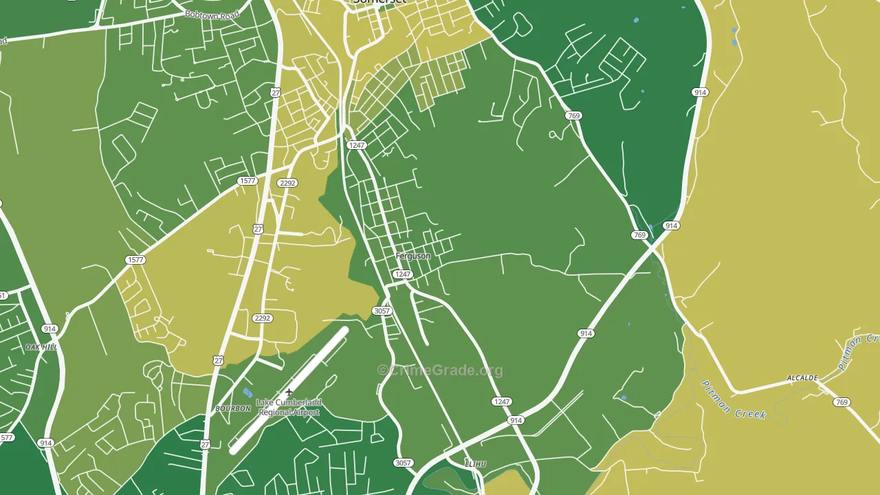 Ferguson, KY Map of Vehicle Theft Rates