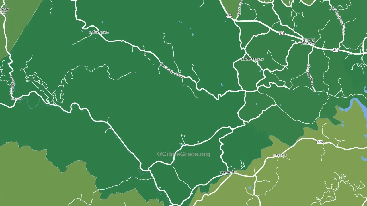 Ferguson, NC Map of Vehicle Theft Rates