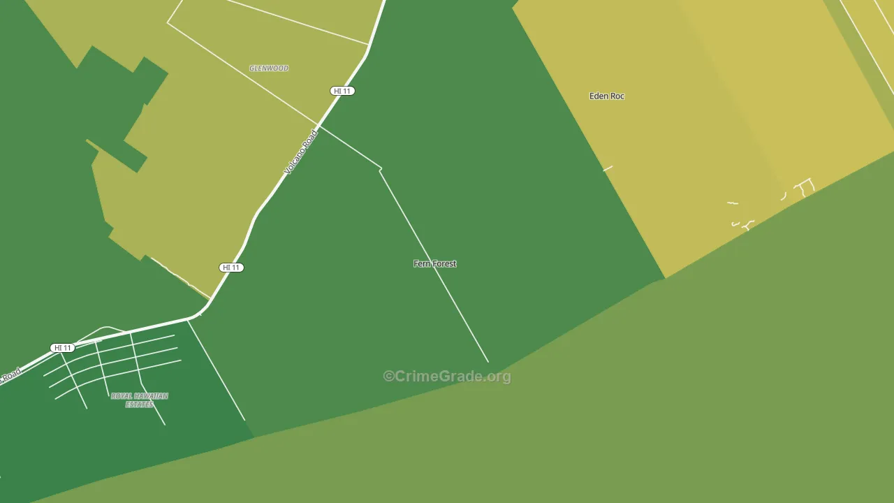 Fern Forest, HI Map of Vehicle Theft Rates