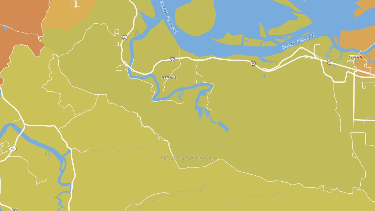 Fern Hill, OR Map of Vehicle Theft Rates