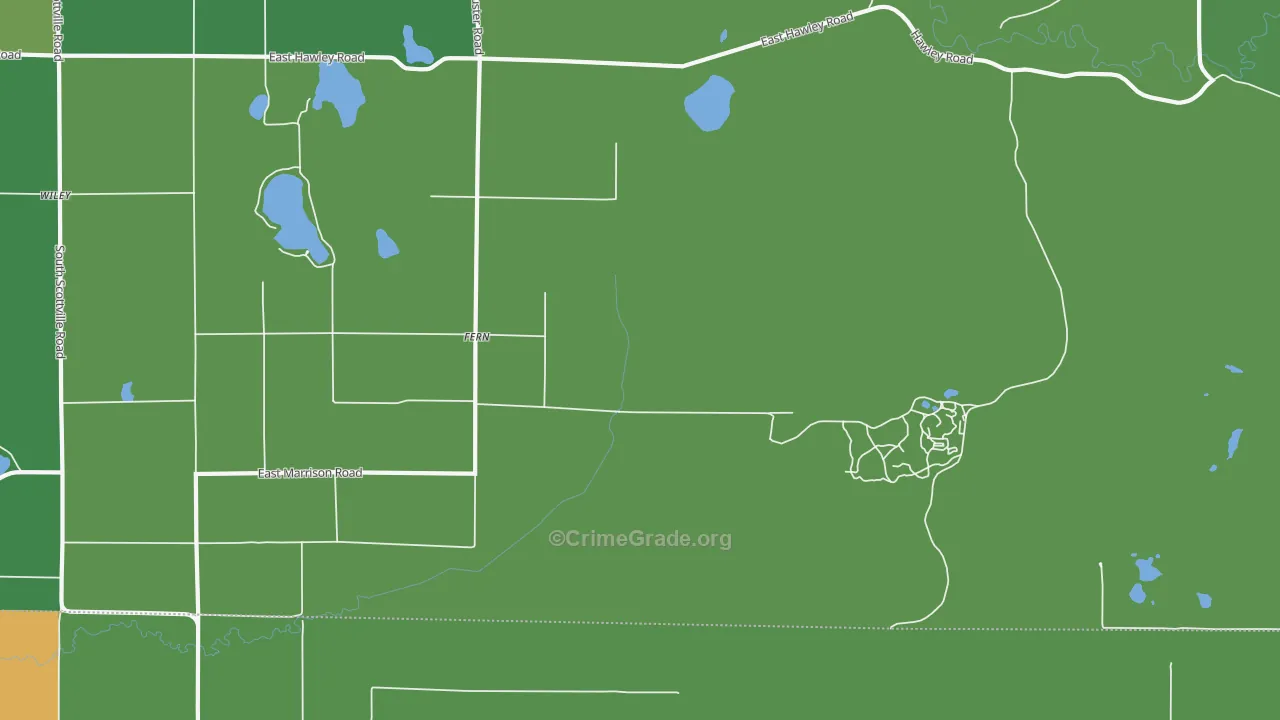 Fern, MI Map of Vehicle Theft Rates