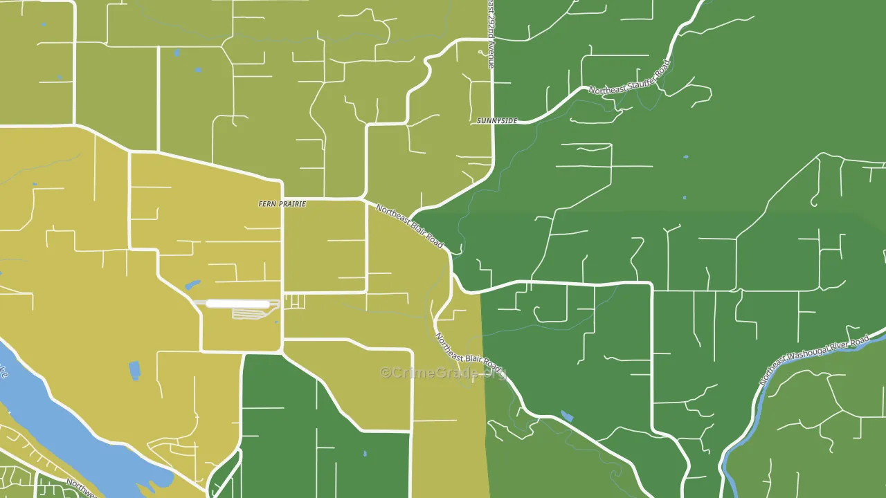 Fern Prairie, WA Map of Vehicle Theft Rates