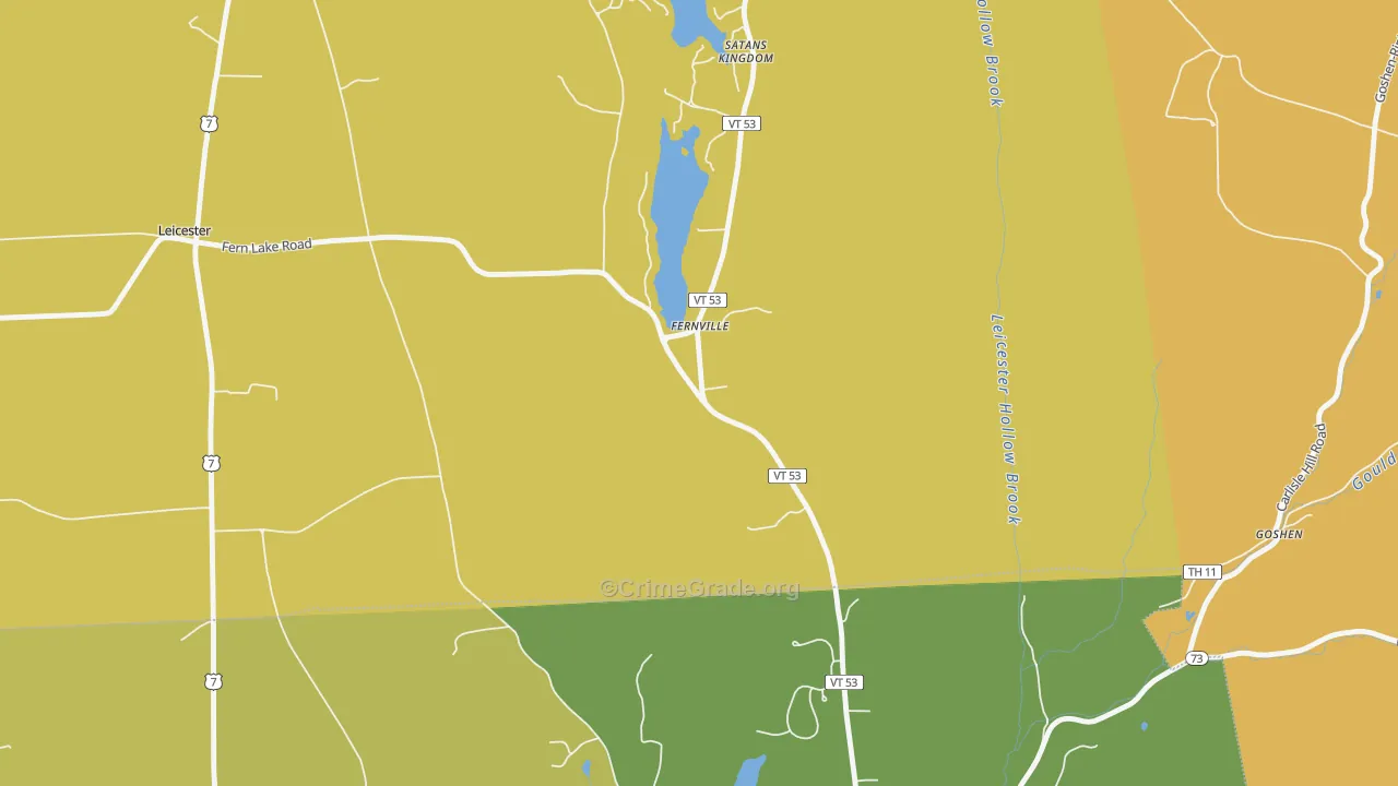 Fernville, VT Map of Vehicle Theft Rates