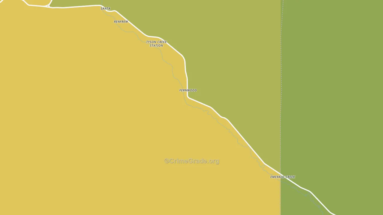 Fernwood, ID Map of Vehicle Theft Rates