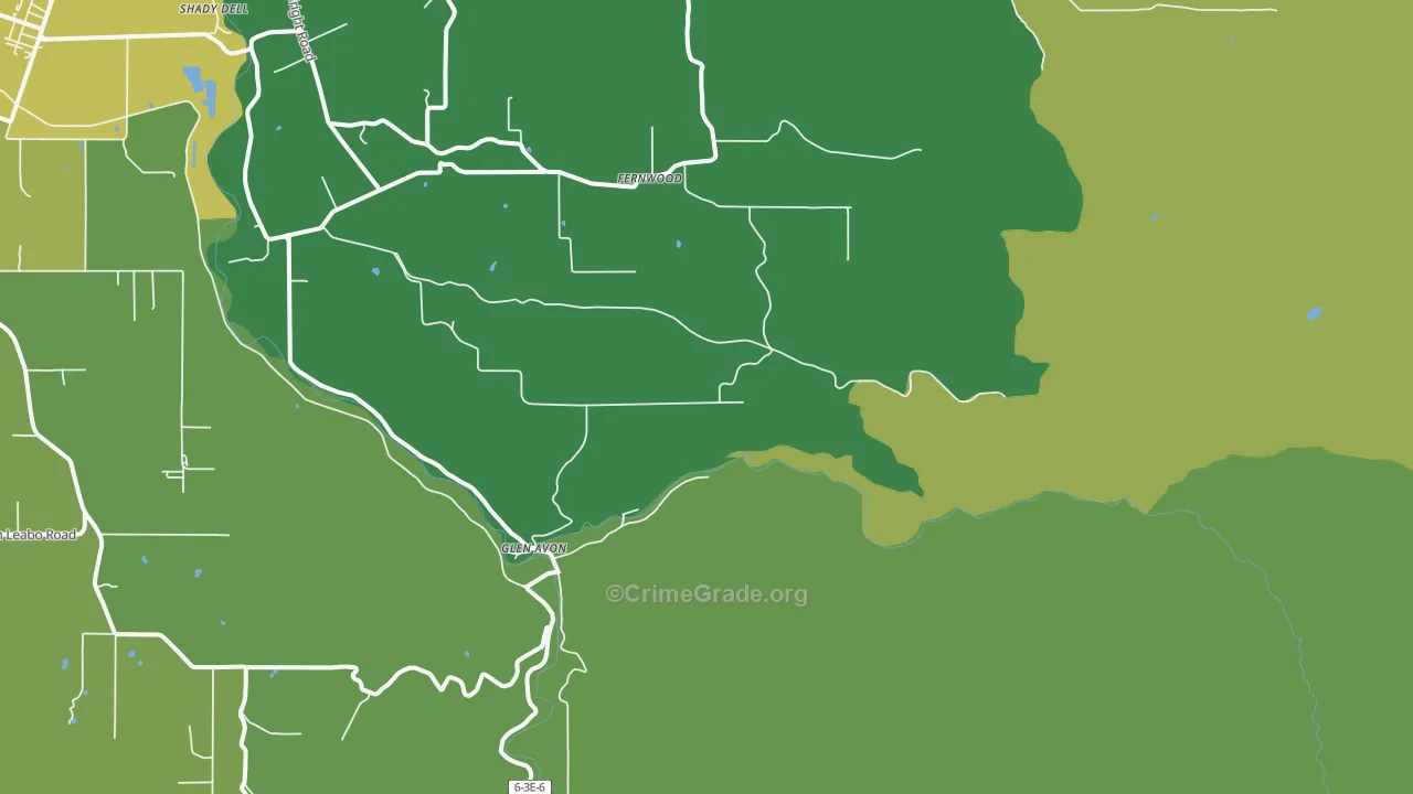 Fernwood, OR Map of Vehicle Theft Rates