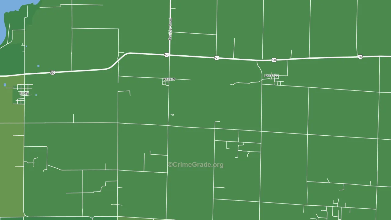 Ferrin, IL Map of Vehicle Theft Rates