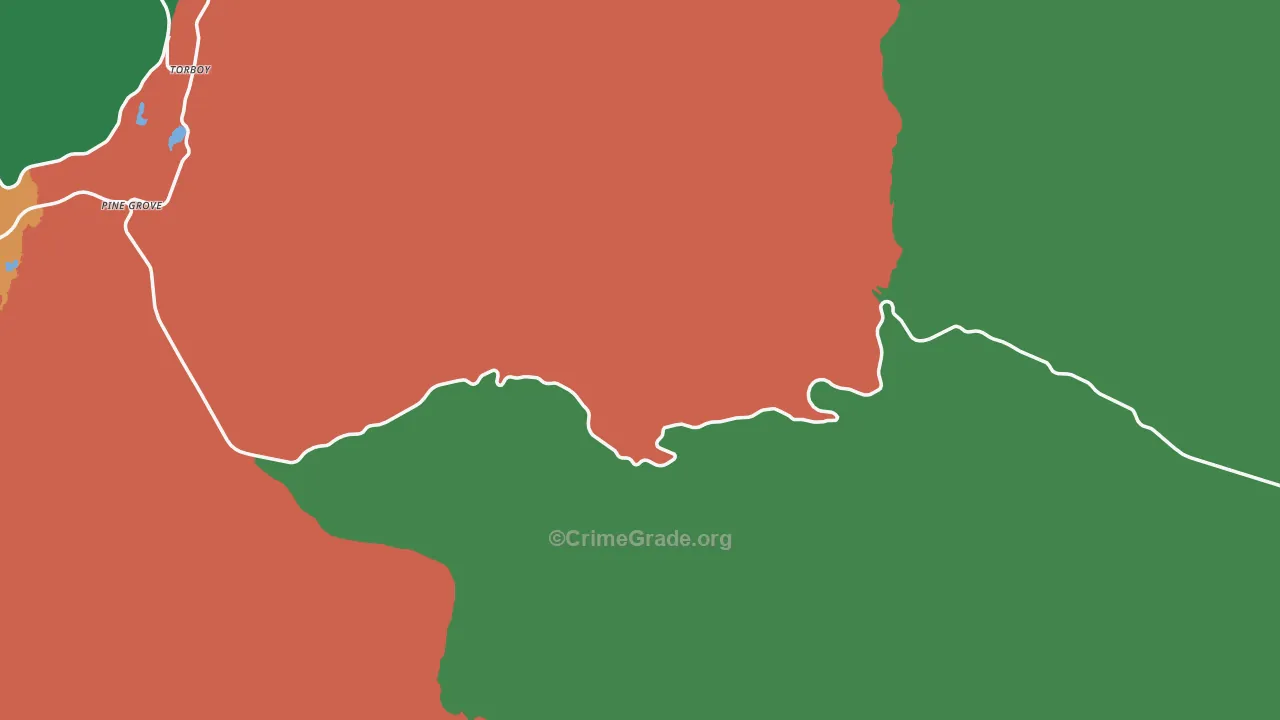 Ferry County, WA Map of Vehicle Theft Rates