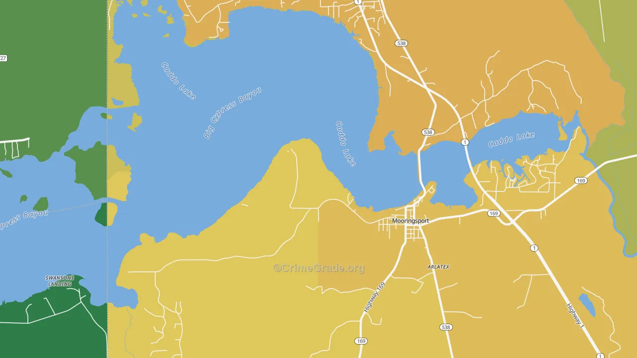 Ferry Lake, LA Map of Vehicle Theft Rates