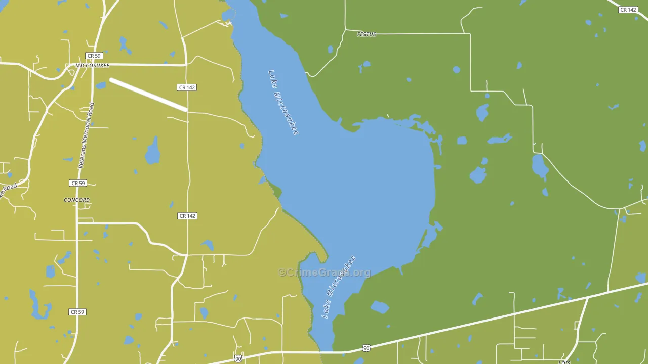 Festus, FL Map of Vehicle Theft Rates