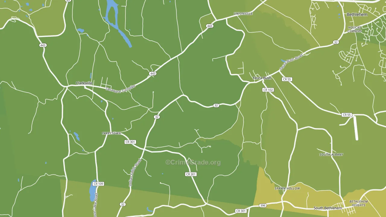 Feura Bush, NY Map of Vehicle Theft Rates