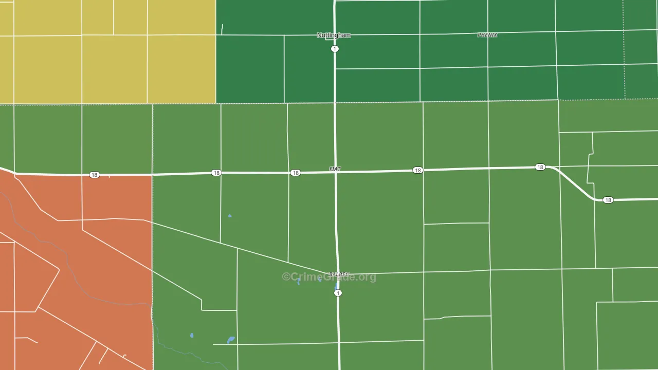 Fiat, IN Map of Vehicle Theft Rates