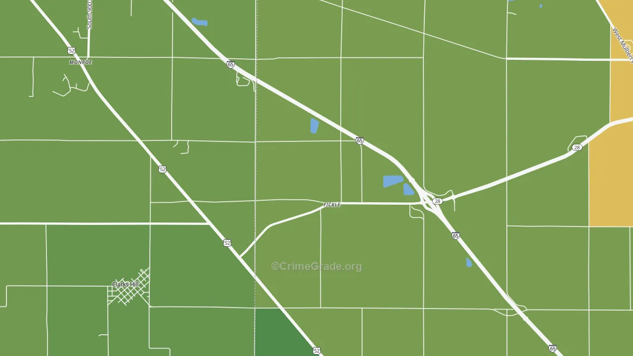 Fickle, IN Map of Vehicle Theft Rates
