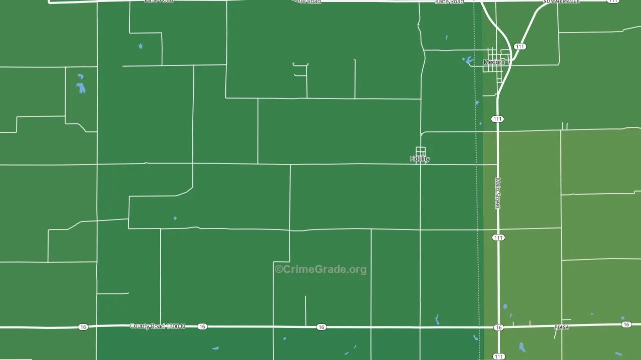 Fidelity, IL Map of Vehicle Theft Rates