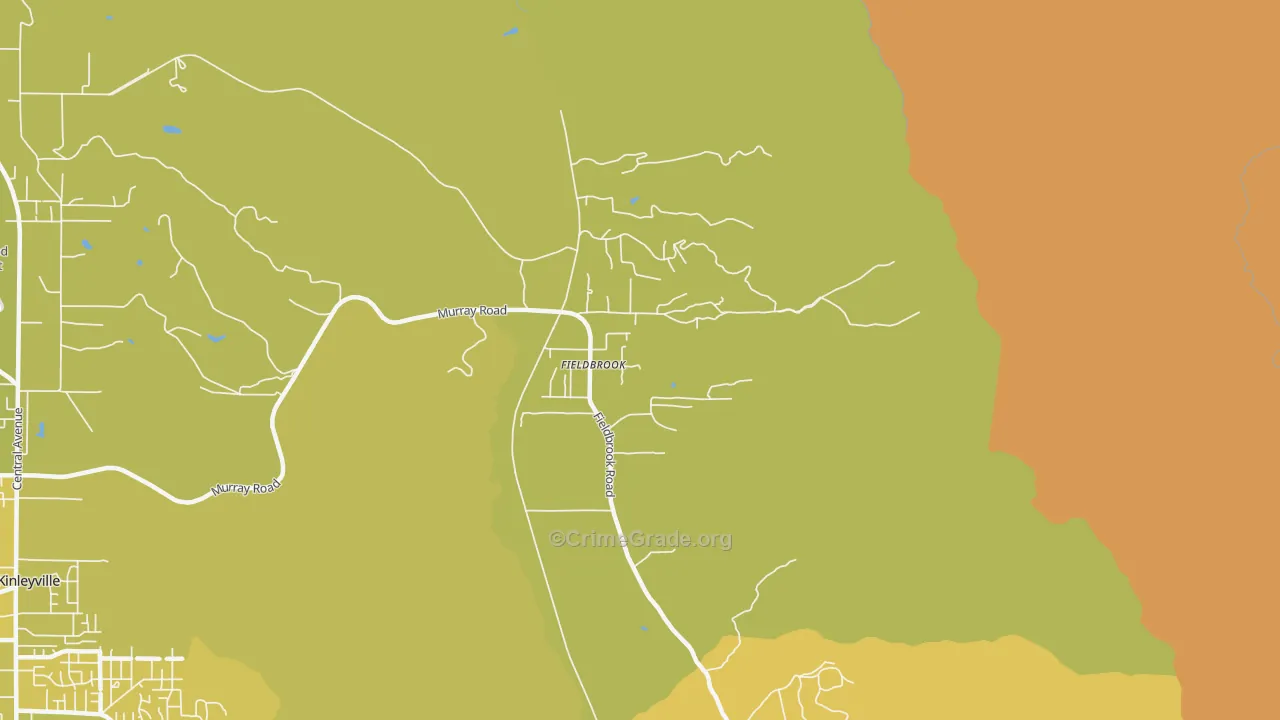 Fieldbrook, CA Map of Vehicle Theft Rates