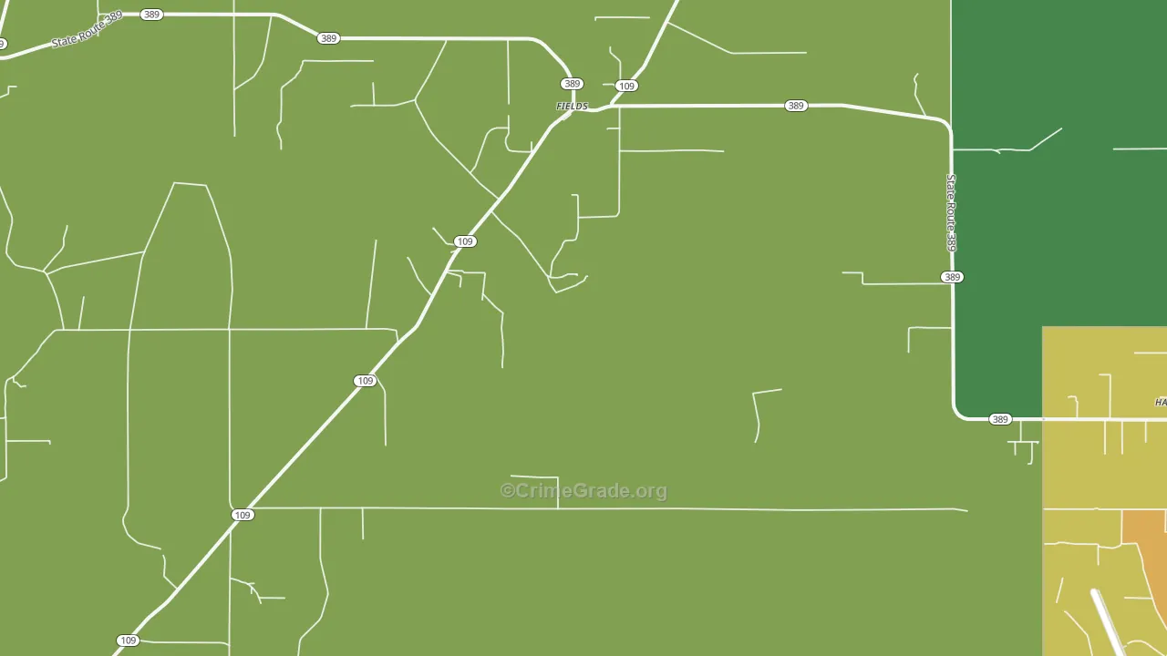 Fields, LA Map of Vehicle Theft Rates