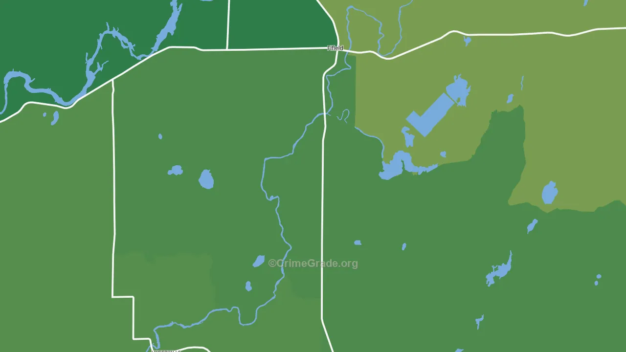Fifield, WI Map of Vehicle Theft Rates