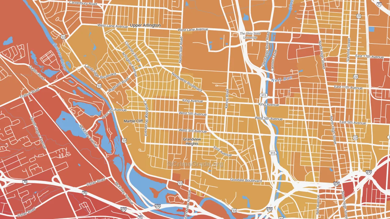 Fifth by Northwest, Columbus, OH Map of Vehicle Theft Rates