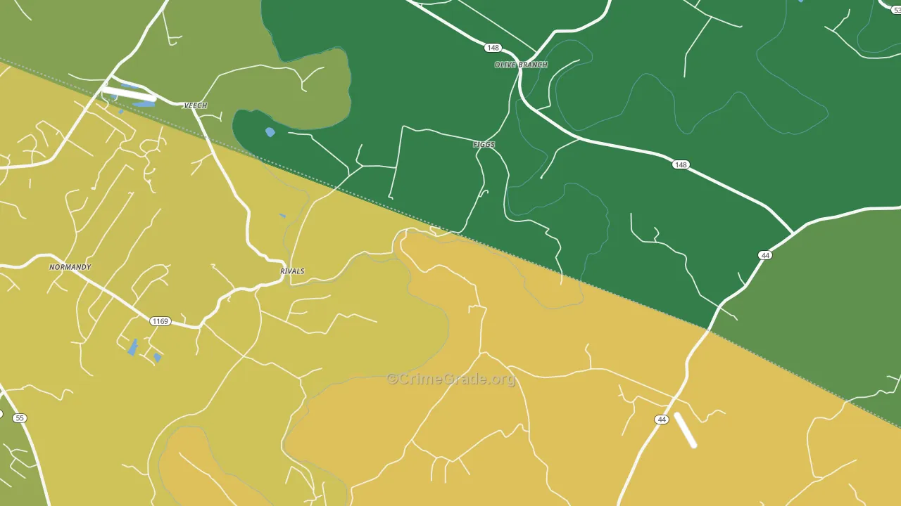 Figg, KY Map of Vehicle Theft Rates