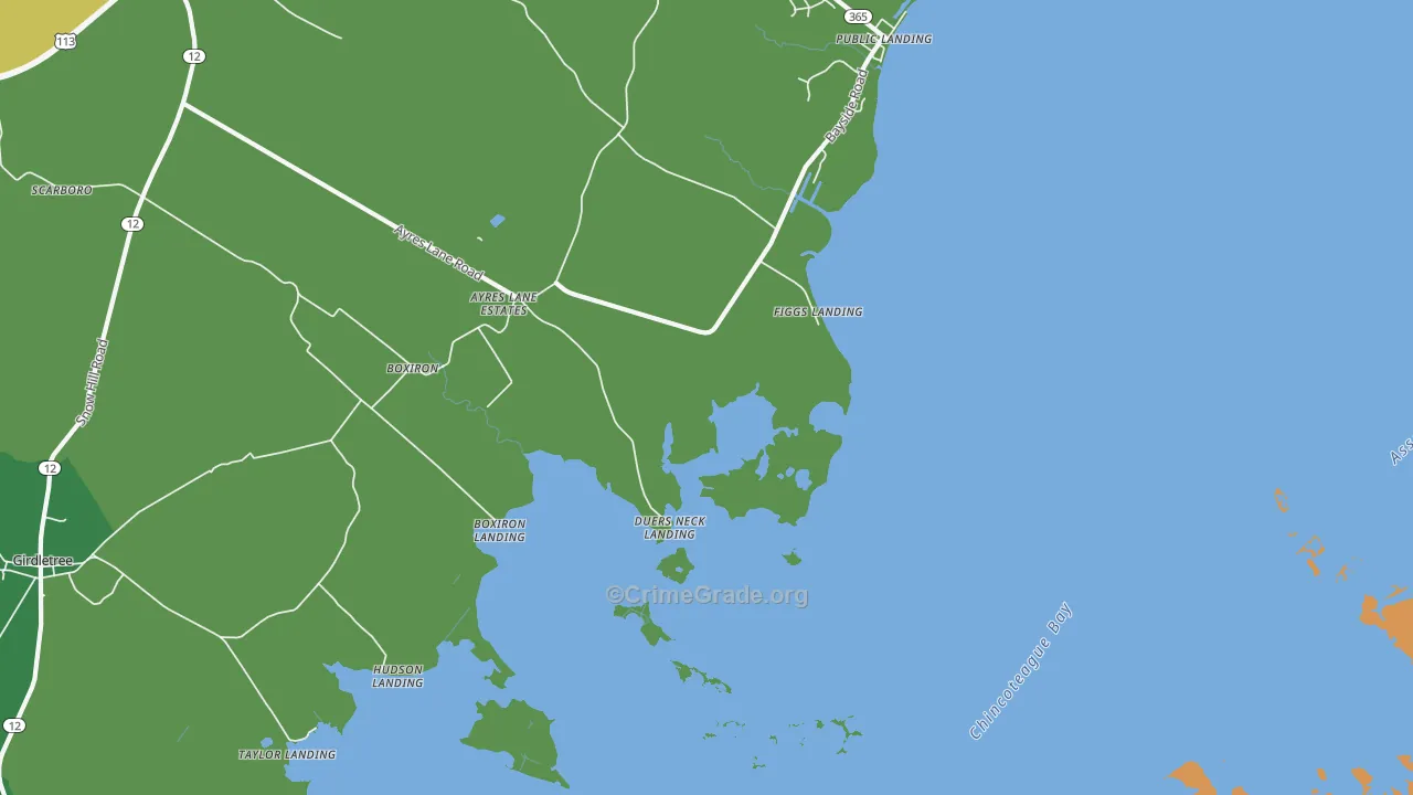 Figgs Landing, MD Map of Vehicle Theft Rates
