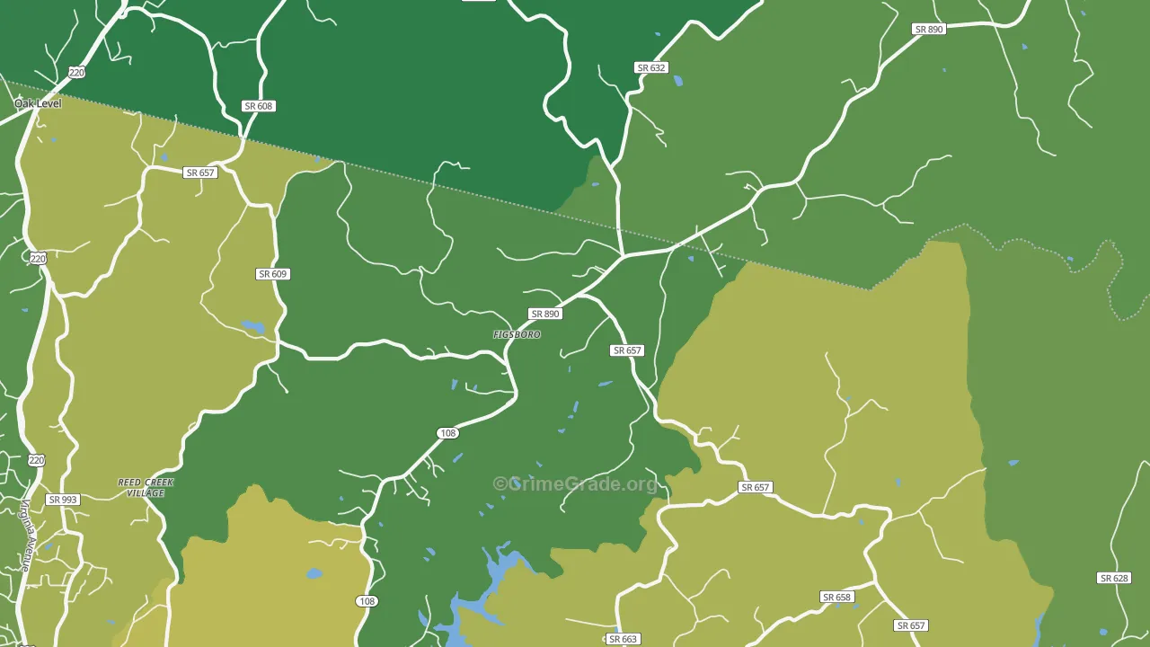 Figsboro, VA Map of Vehicle Theft Rates