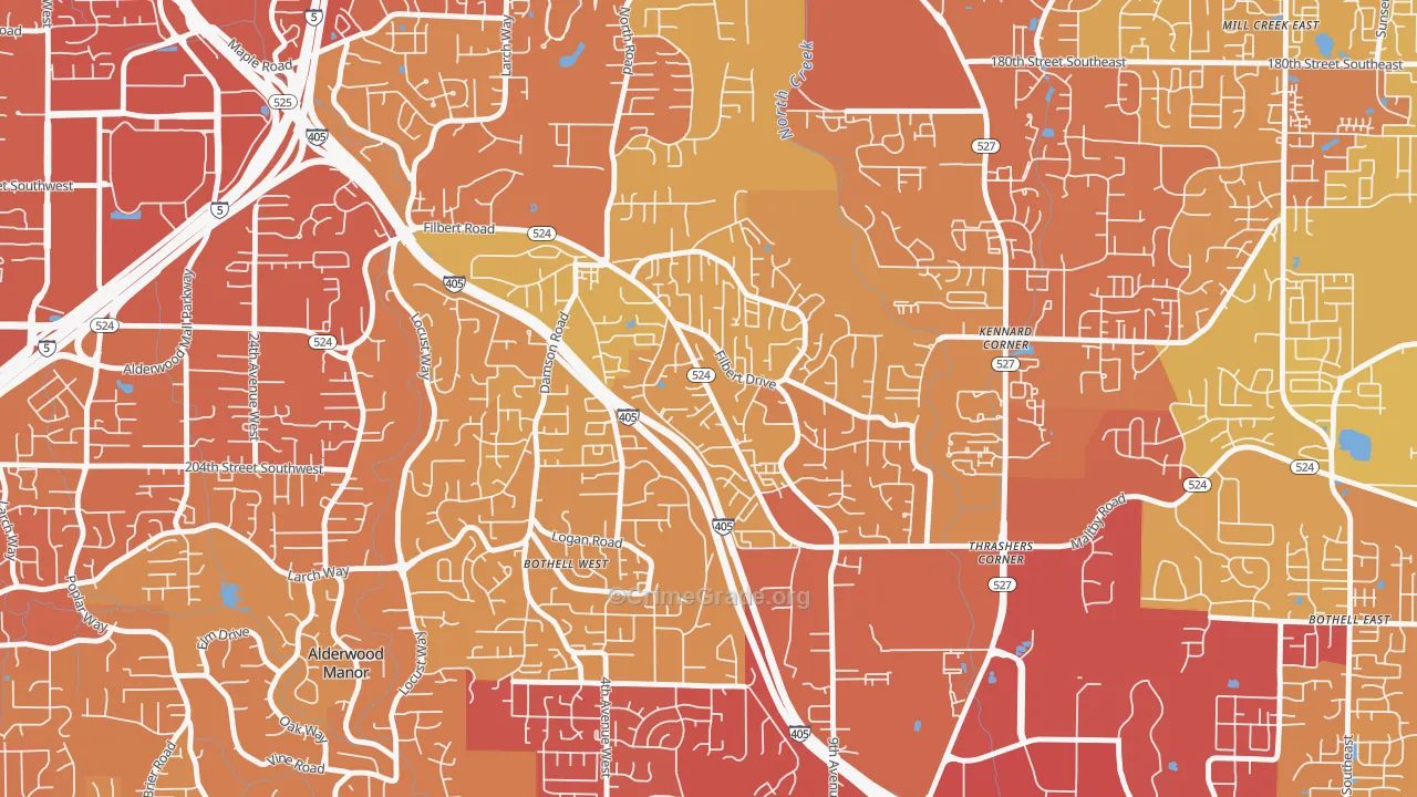 Filbert-Winesap, Bothell West, WA Map of Vehicle Theft Rates