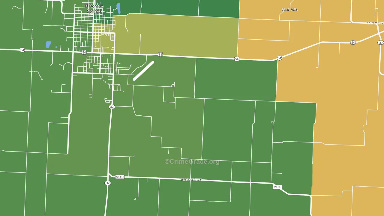 Filley, MO Map of Vehicle Theft Rates