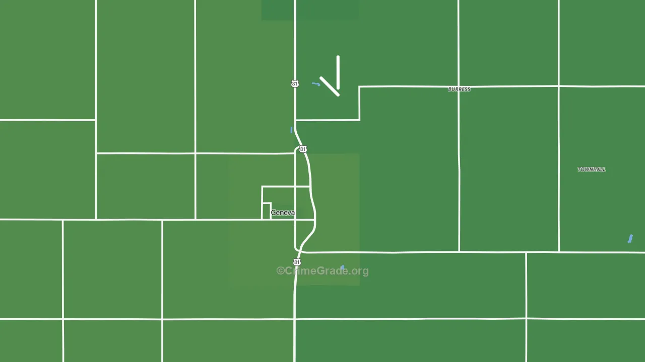 Fillmore County, NE Map of Vehicle Theft Rates