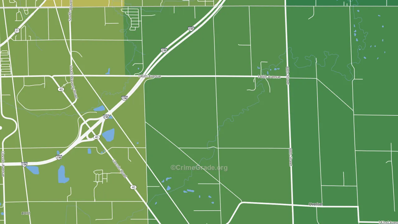 Fillmore, MI Map of Vehicle Theft Rates