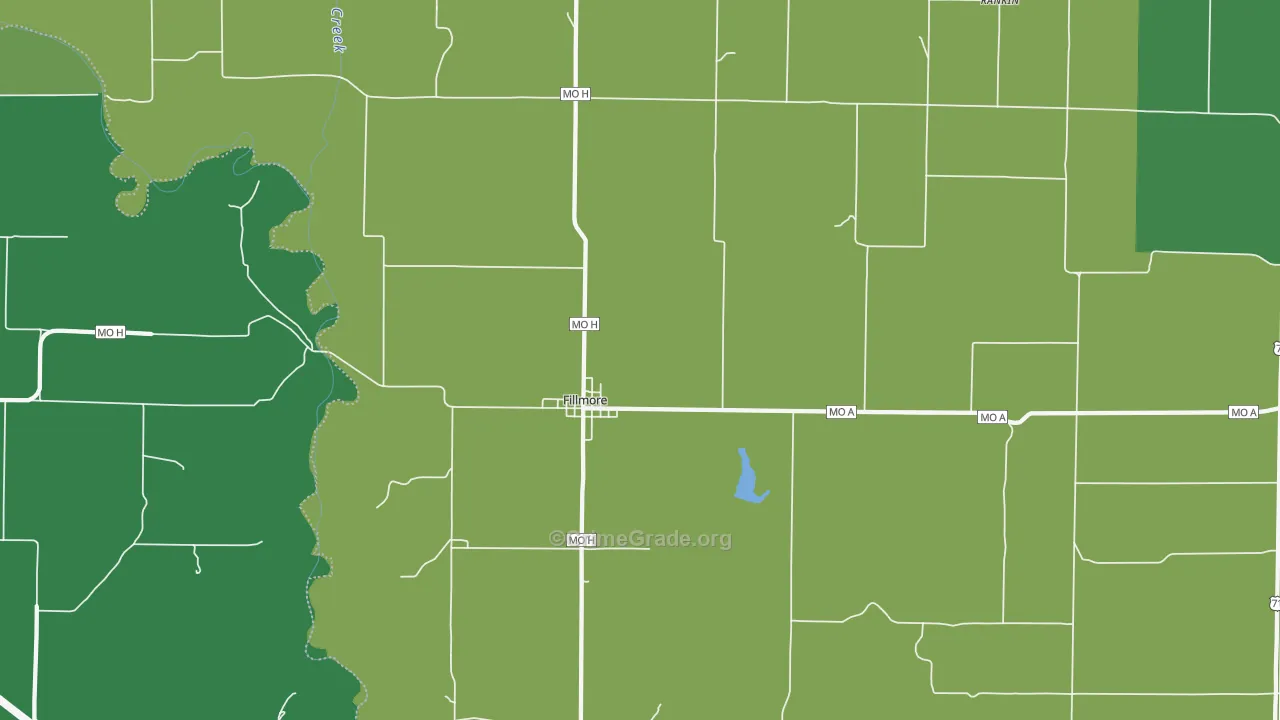 Fillmore, MO Map of Vehicle Theft Rates