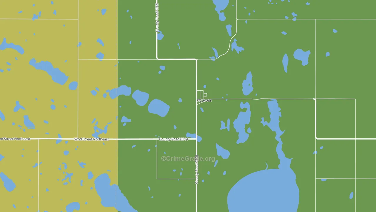 Fillmore, ND Map of Vehicle Theft Rates