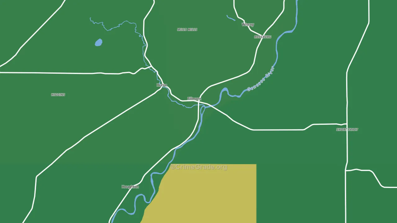 Fillmore, NY Map of Vehicle Theft Rates