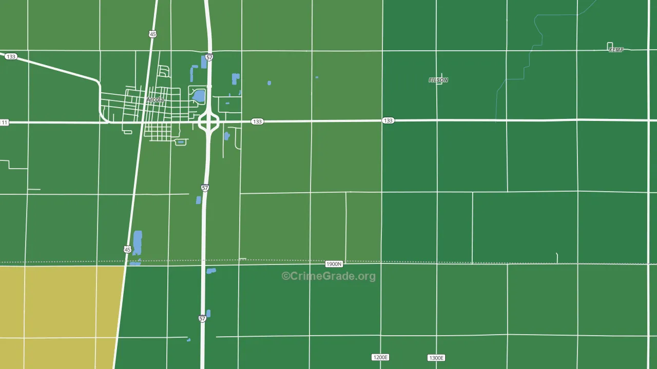 Filson, IL Map of Vehicle Theft Rates