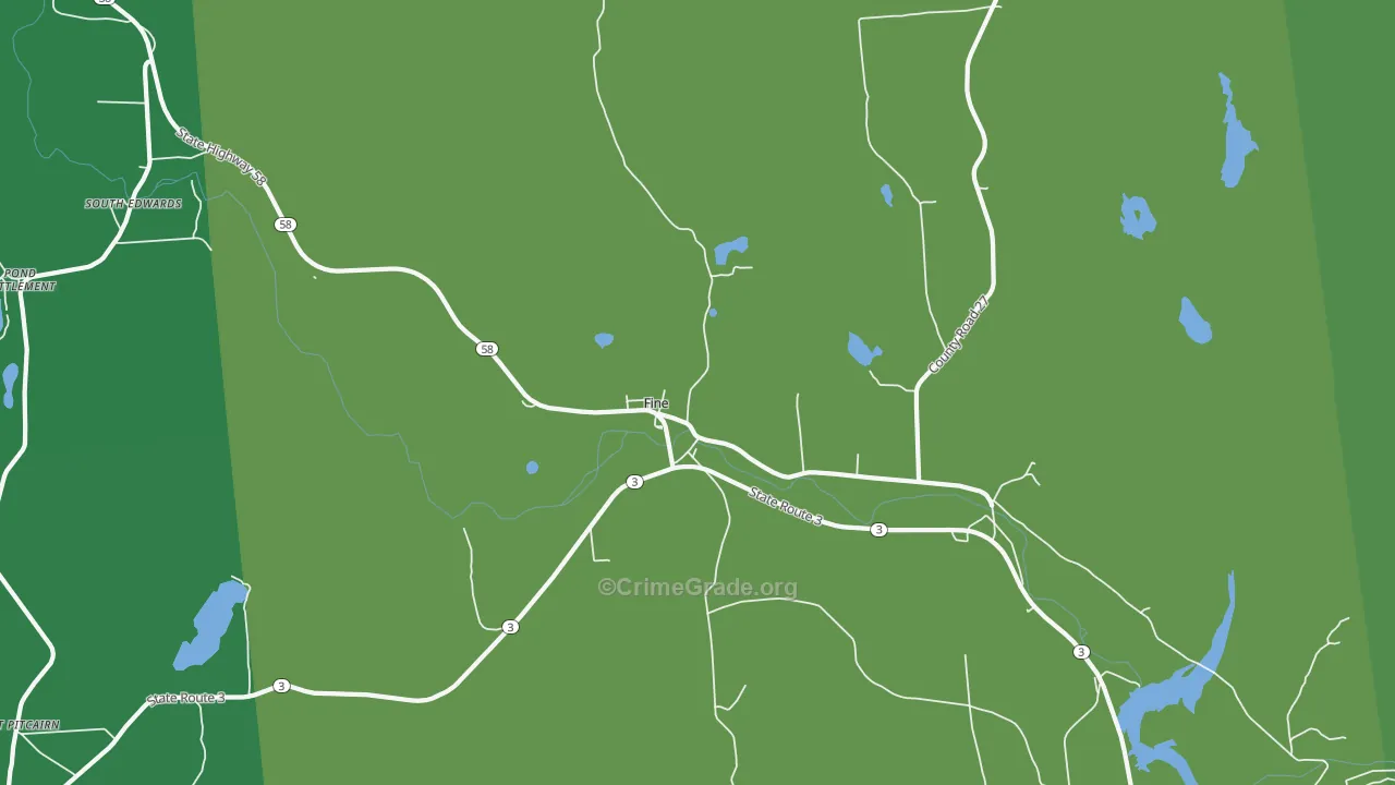 Fine, NY Map of Vehicle Theft Rates