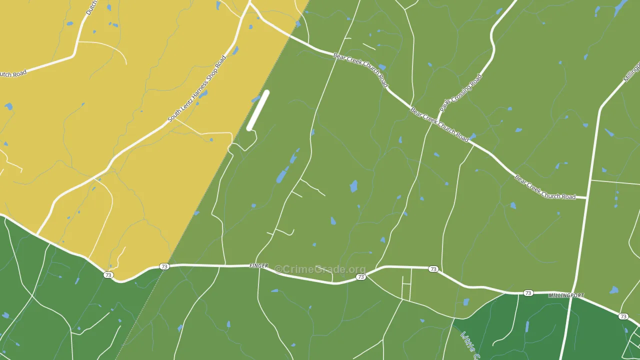 Finger, NC Map of Vehicle Theft Rates