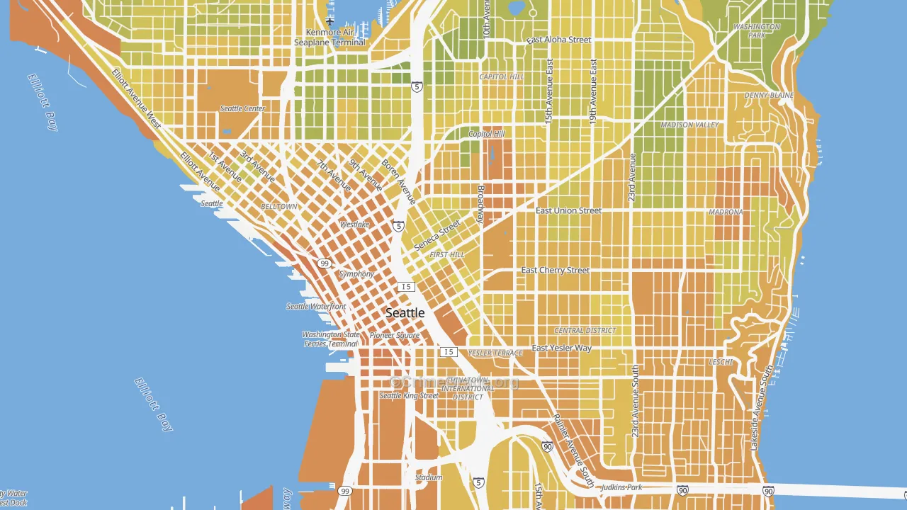 First Hill, Seattle, WA Map of Vehicle Theft Rates