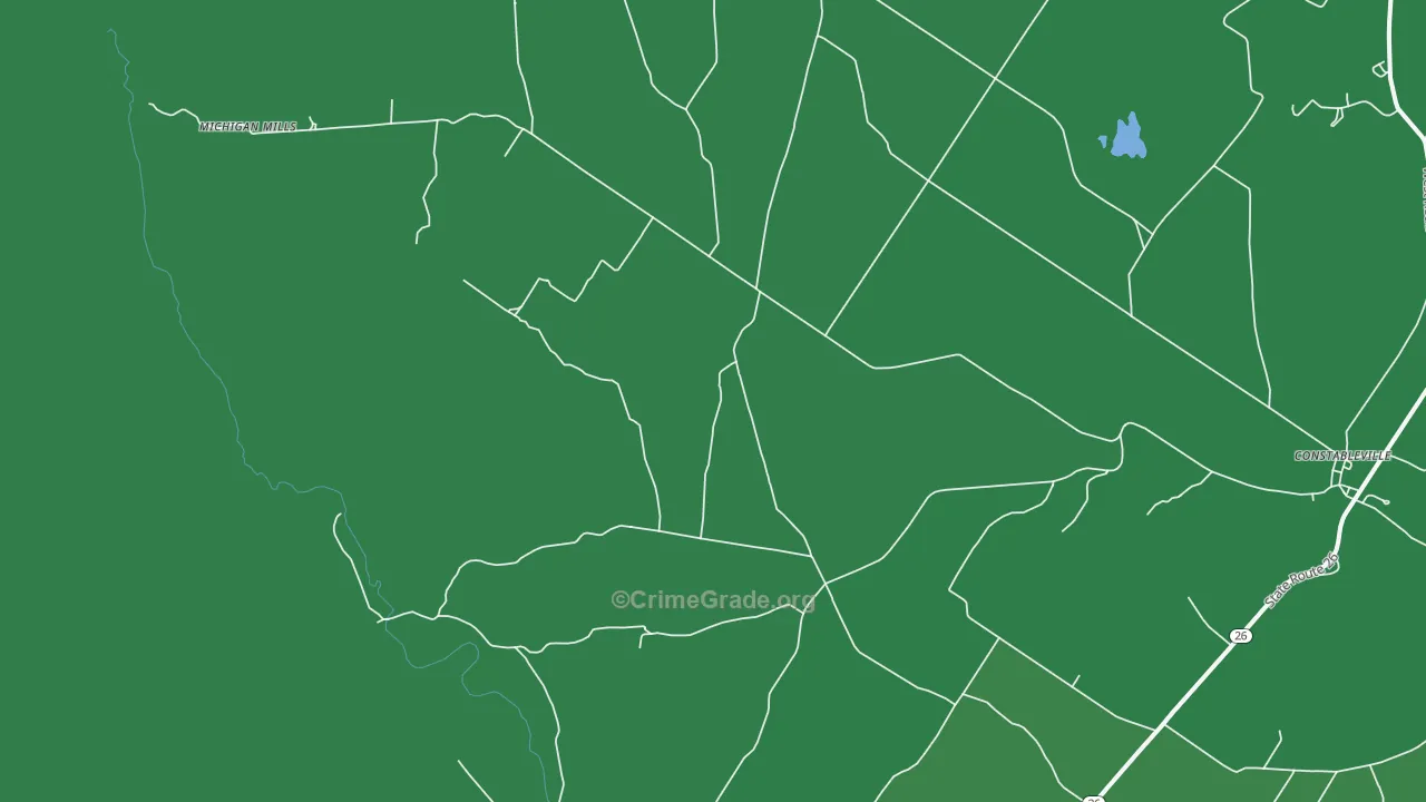 Fish Creek, NY Map of Vehicle Theft Rates