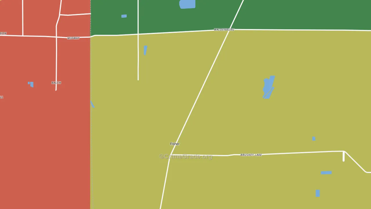 Fisher, AR Map of Vehicle Theft Rates