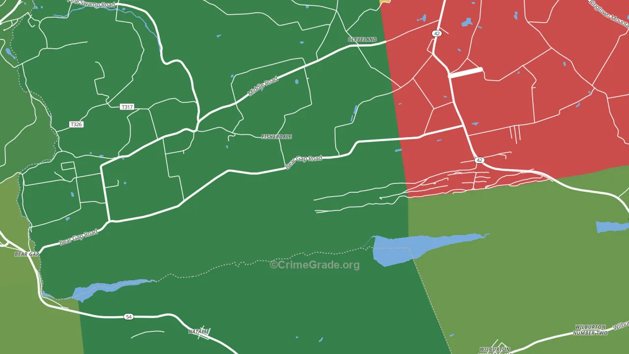 Fisherdale, PA Map of Vehicle Theft Rates