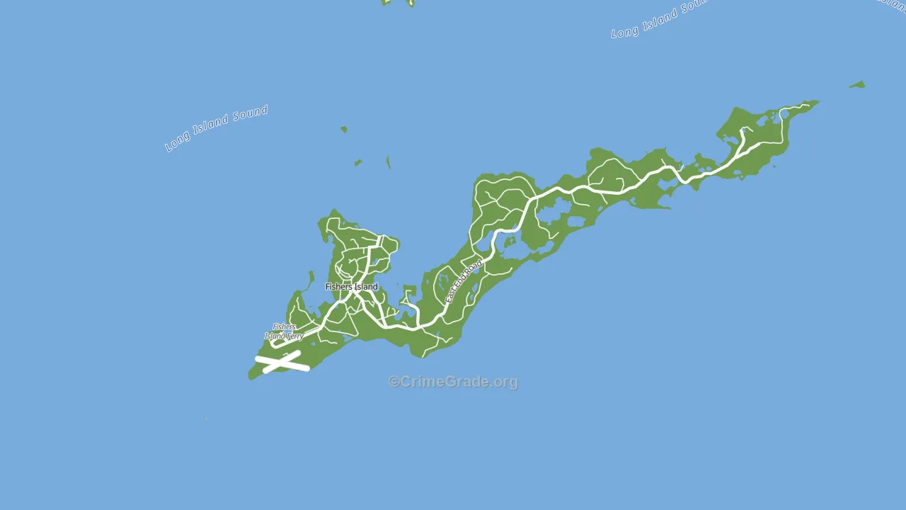 Fishers Island, NY Map of Vehicle Theft Rates