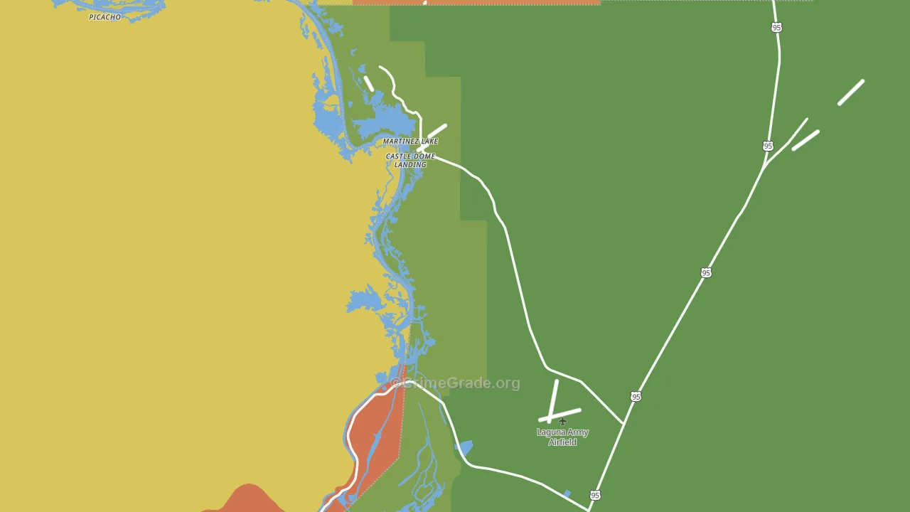Fishers Landing, AZ Map of Vehicle Theft Rates