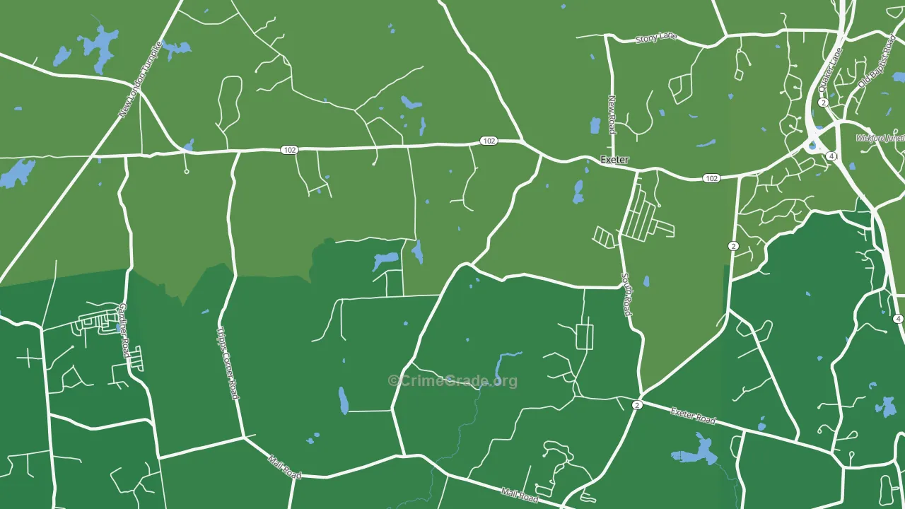 Fisherville, RI Map of Vehicle Theft Rates
