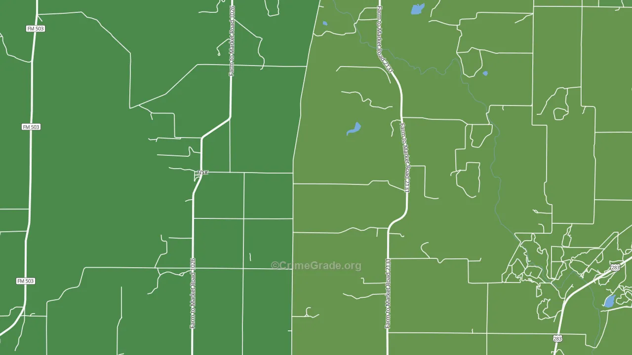 Fisk, TX Map of Vehicle Theft Rates