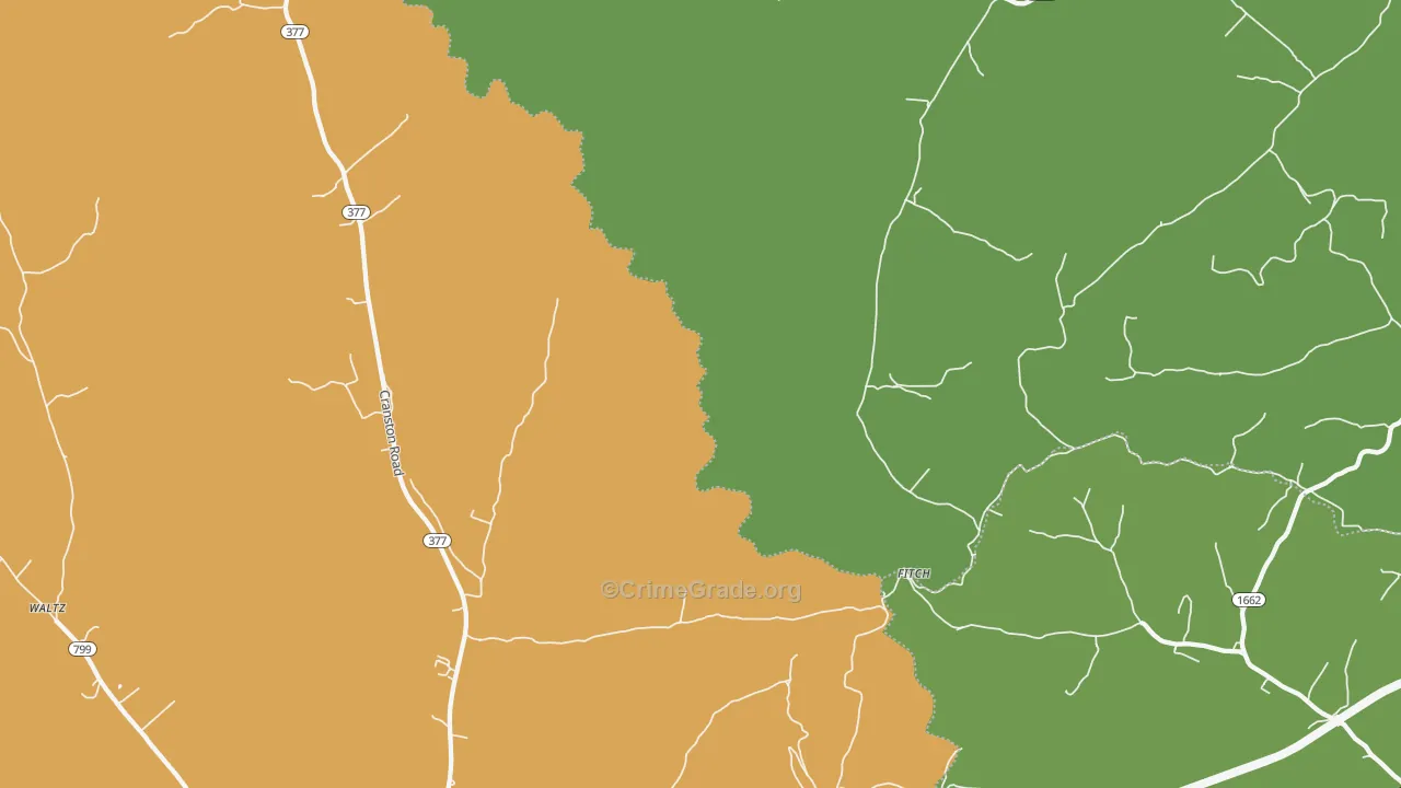 Fitch, KY Map of Vehicle Theft Rates
