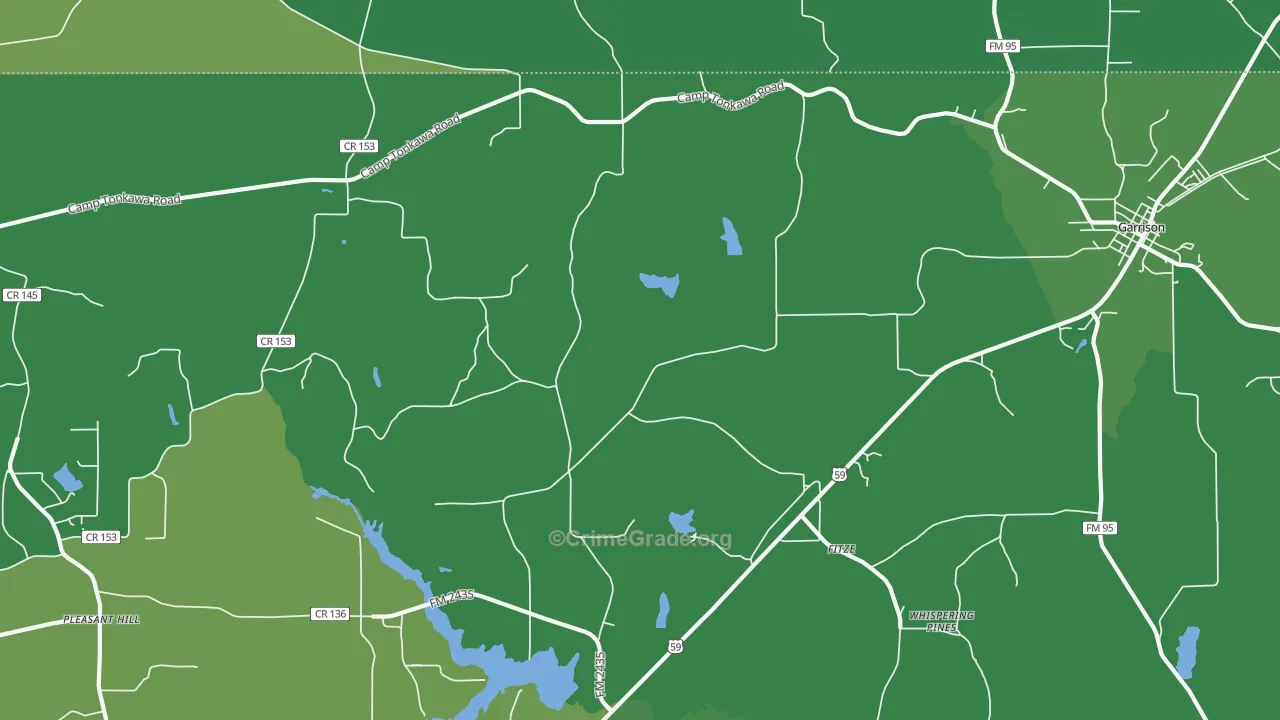 Fitze, TX Map of Vehicle Theft Rates