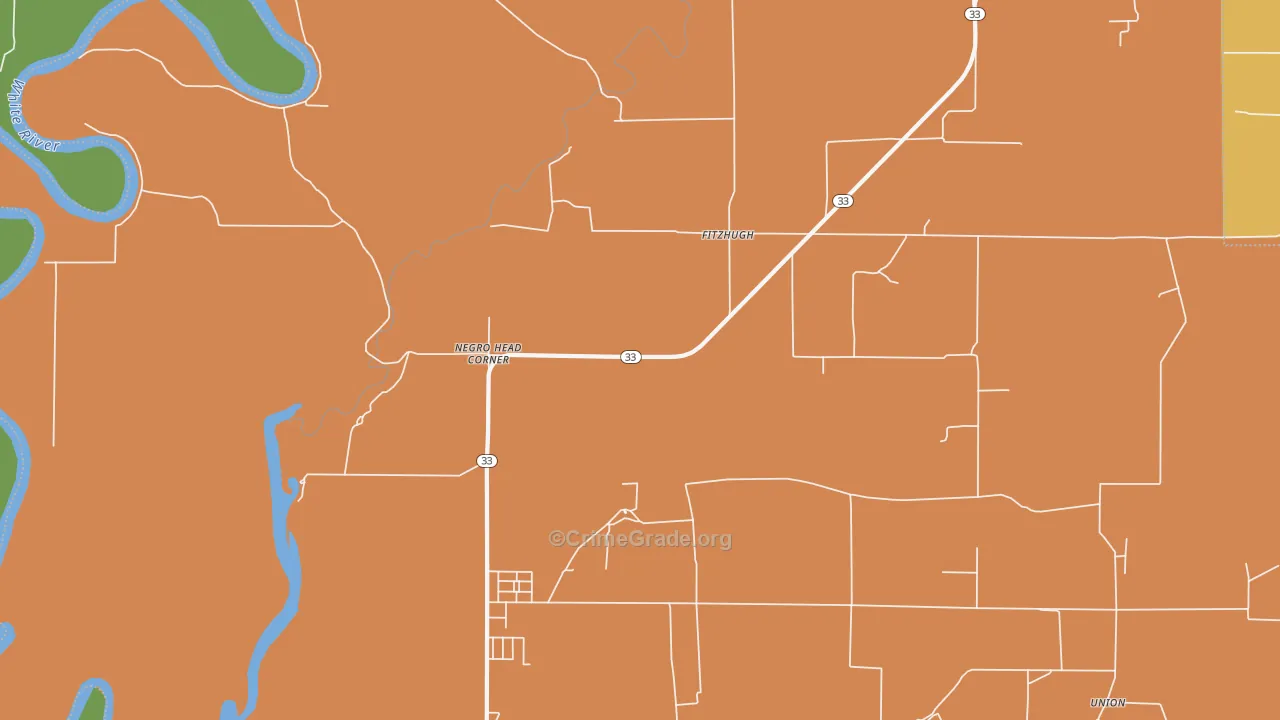 Fitzhugh, AR Map of Vehicle Theft Rates
