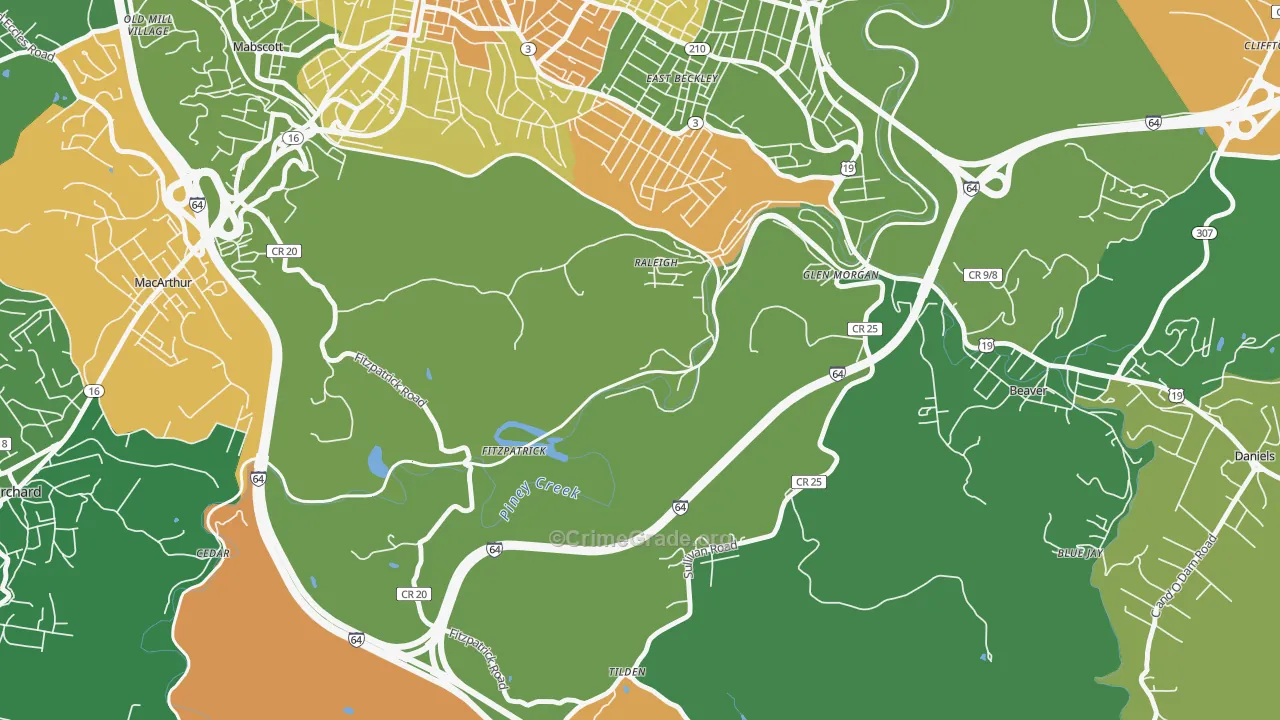 Fitzpatrick, WV Map of Vehicle Theft Rates