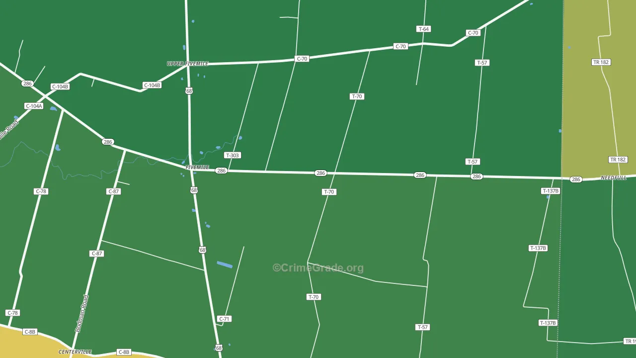 Five Mile, OH Map of Vehicle Theft Rates