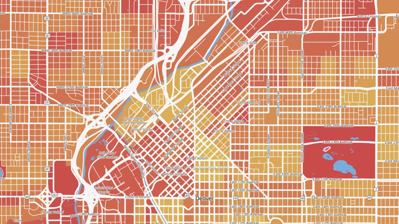 Five Points, Denver, CO Map of Vehicle Theft Rates